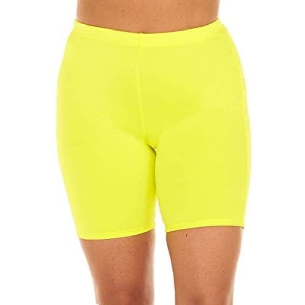 Waisted Yellow Shorts - S - Woman Sport Pants and Leggings