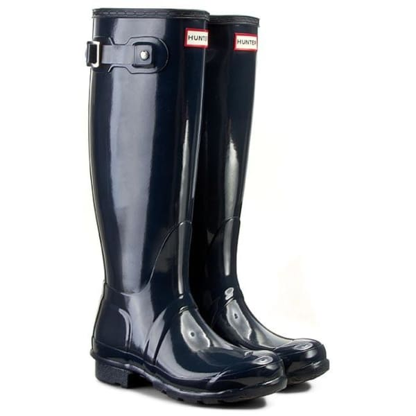 Wellingtons HUNTER Original Tall Gloss WFT1000RGL Navy Boots - us8 eur39 - Woman Shoes